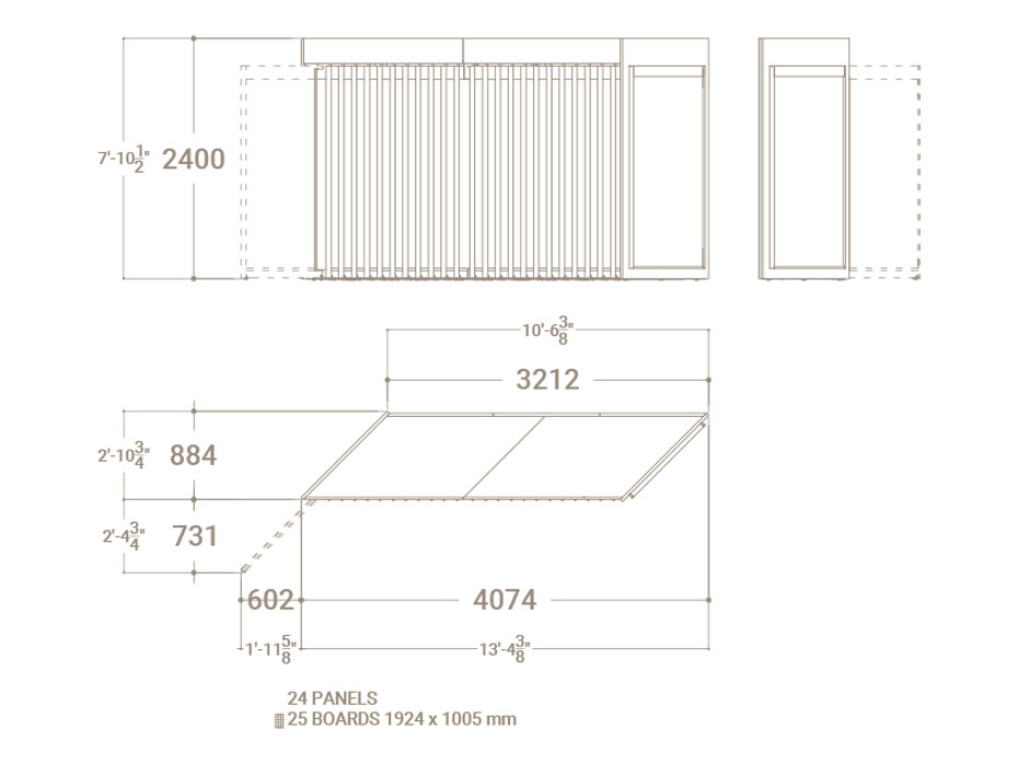 Expositor para cerámica Pisa SX 1924x1005 plano