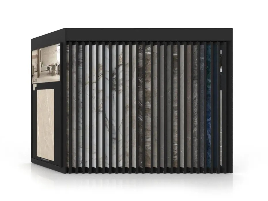 Expositor de azulejos Pisa XL 24+1 DX Negro frontal