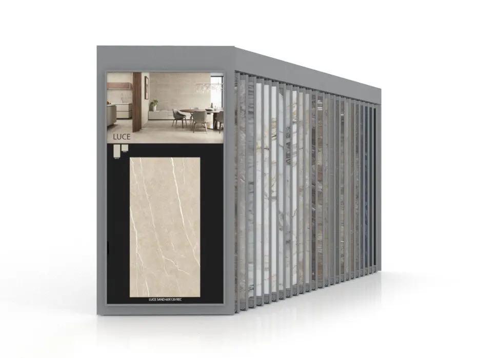 Expositor de azulejos Pisa XL 24+1 DX Plata lateral