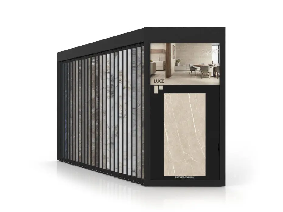 Expositor de azulejos Pisa XL 24+1 SX Negro lateral