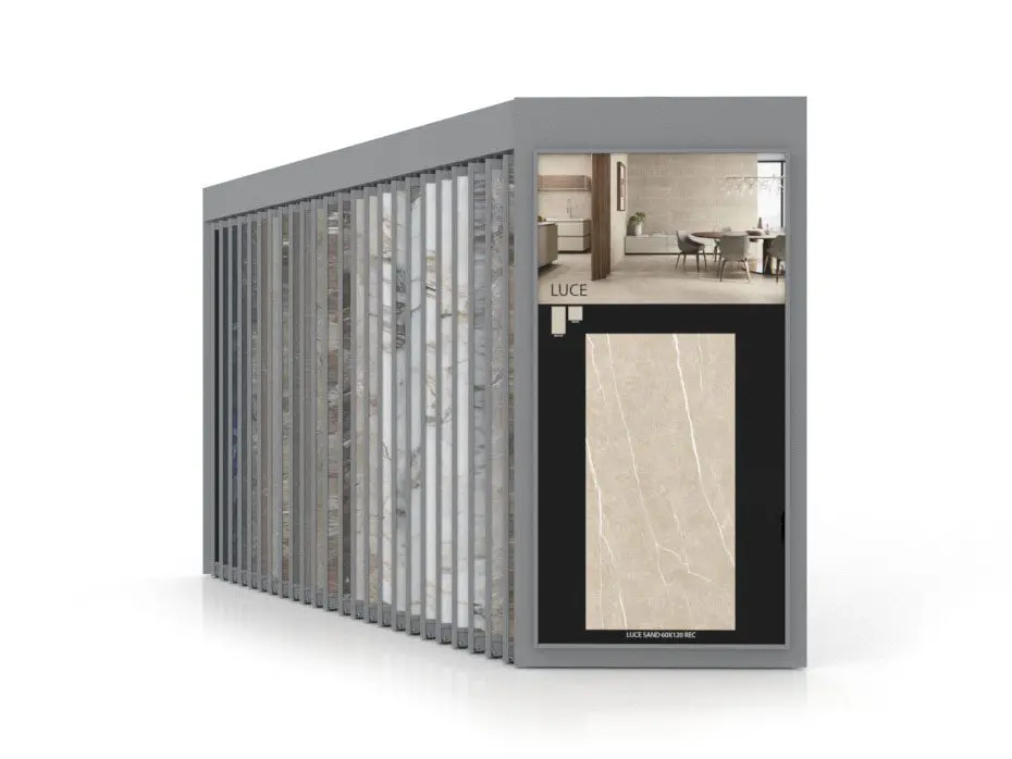 Expositor de azulejos Pisa XL 24+1 SX Plata lateral