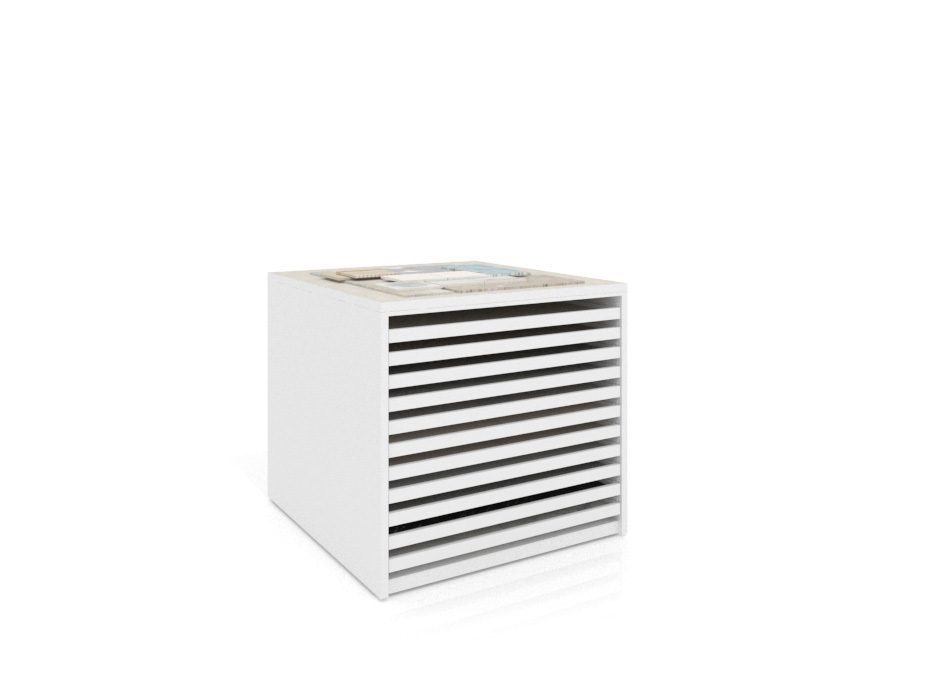Cajonera para pavimentos Rhin bolon 102 blanco frontal