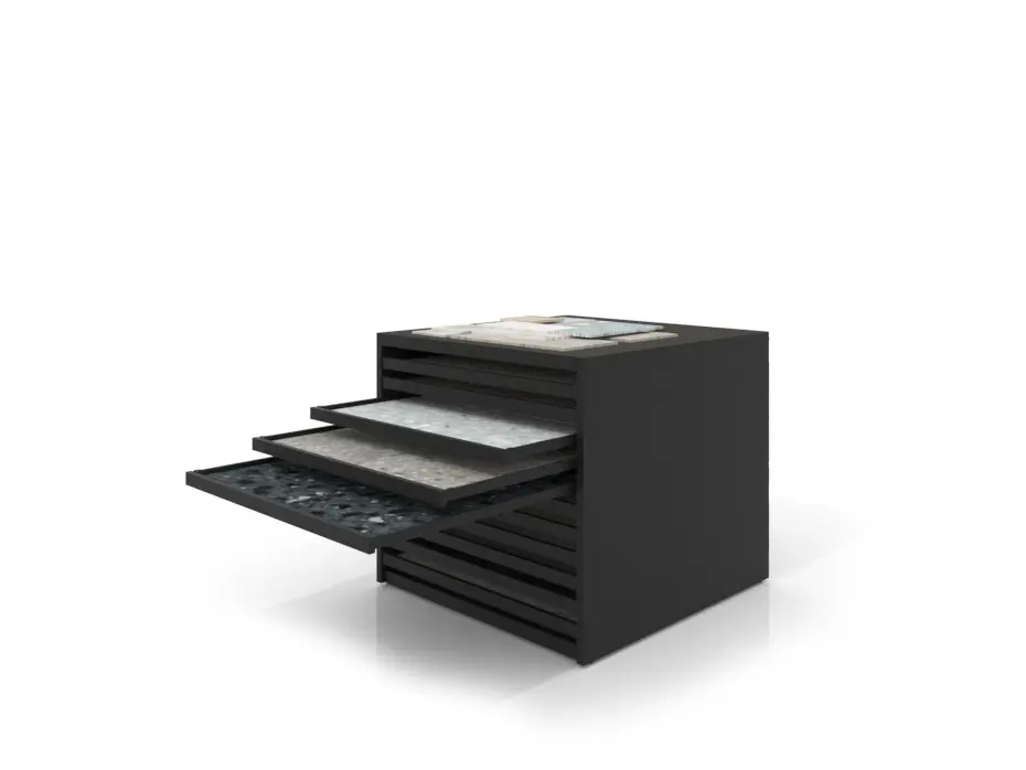 Cajonera para pavimentos Rhin bolon 102 negro abierto
