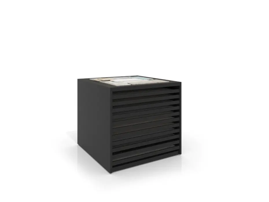 Cajonera para pavimentos Rhin bolon 102 negro frontal