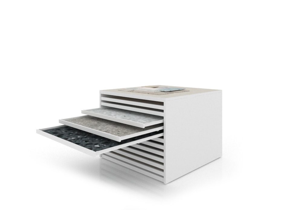 Cajonera para pavimentos Rhin bolon 120 blanco abierto