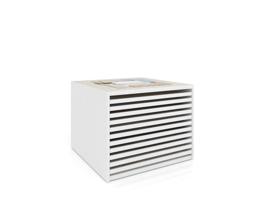 Cajonera para pavimentos Rhin bolon 120 blanco frontal