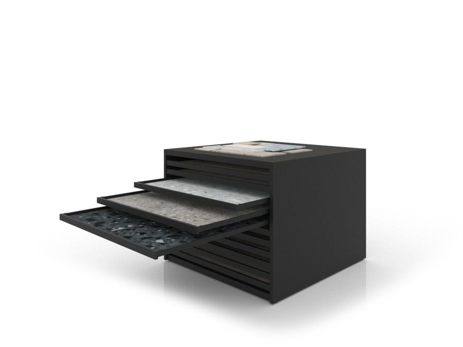 Cajonera para pavimentos Rhin bolon 120 negro abierto