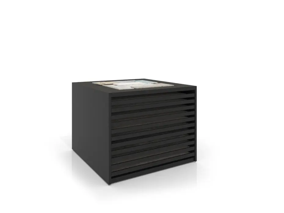 Cajonera para pavimentos Rhin bolon 120 negro frontal