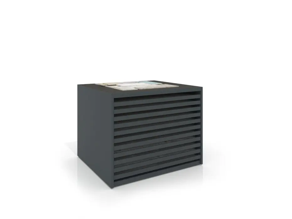 Cajonera para pavimentos Rhin bolon 122 antracita frontal