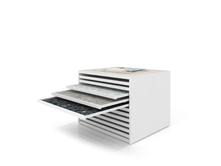 Cajonera para pavimentos Rhin bolon 122 blanco abierto