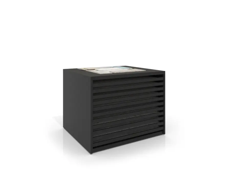 Cajonera para pavimentos Rhin bolon 122 negro frontal