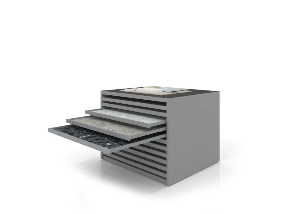 Cajonera para pavimentos Rhin bolon 122 plata abierto