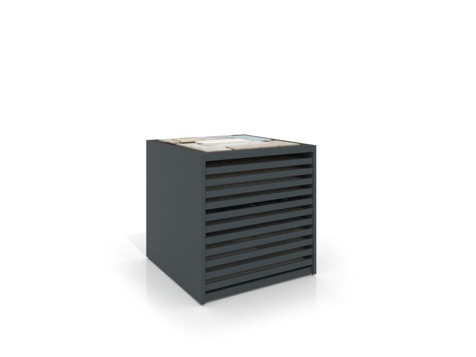 Cajonera para pavimentos Rhin bolon 92 antracita frontal