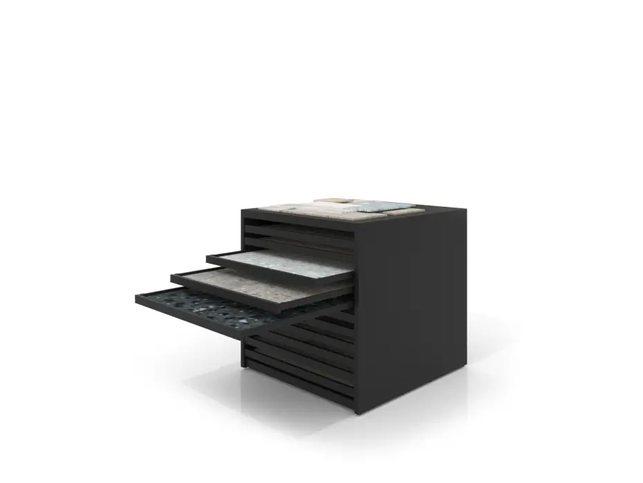 Cajonera para pavimentos Rhin bolon 92 negro abierto