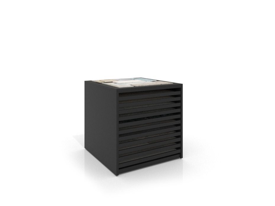 Cajonera para pavimentos Rhin bolon 92 negro frontal