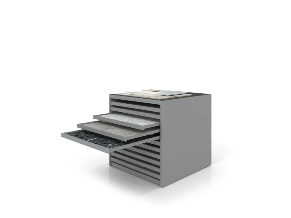 Cajonera para pavimentos Rhin bolon 92 plata abierto