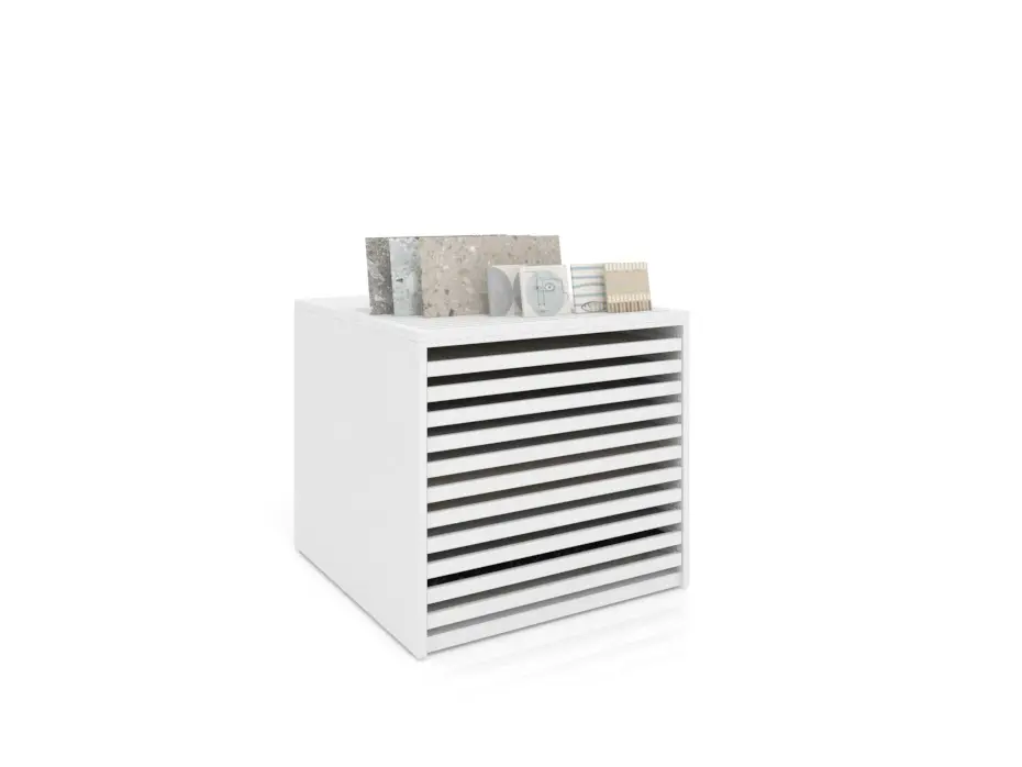 Cajonera para pavimentos Rhin ranurado 102 blanco frontal