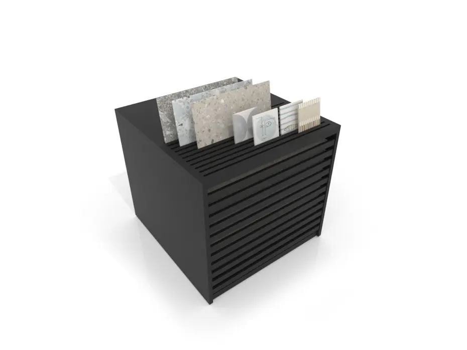 Cajonera para pavimentos Rhin ranurado 102 negro aerea