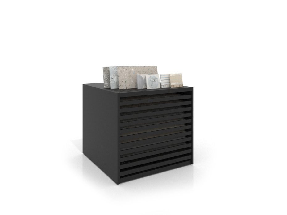 Cajonera para pavimentos Rhin ranurado 102 negro frontal