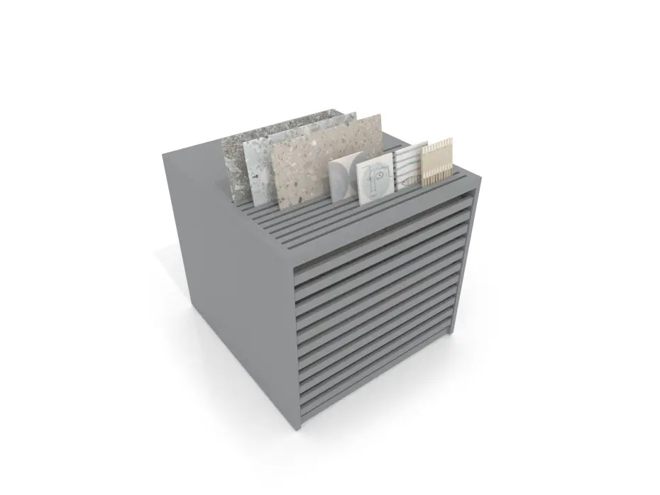 Cajonera para pavimentos Rhin ranurado 102 plata aereo