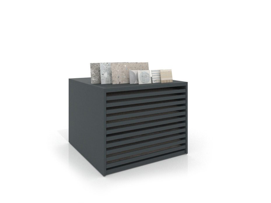 Cajonera para pavimentos Rhin ranurado 120 antracita frontal