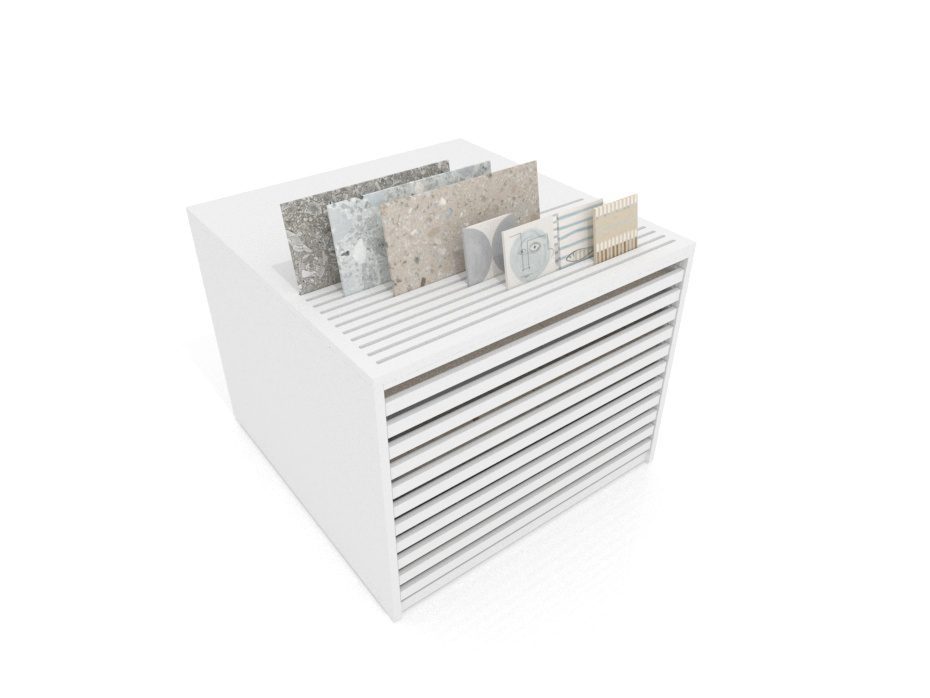 Cajonera para pavimentos Rhin ranurado 120 blanco aerea