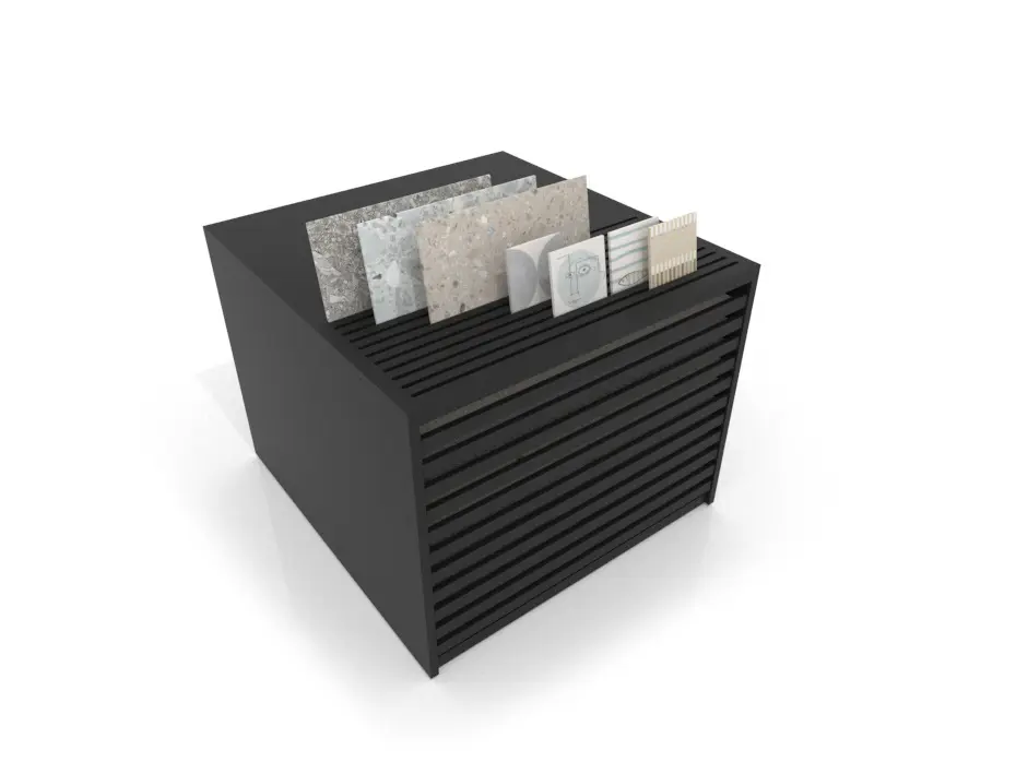 Cajonera para pavimentos Rhin ranurado 120 negro aerea