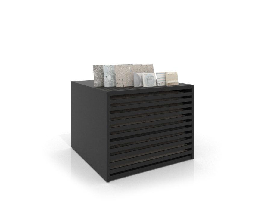Cajonera para pavimentos Rhin ranurado 120 negro frontal