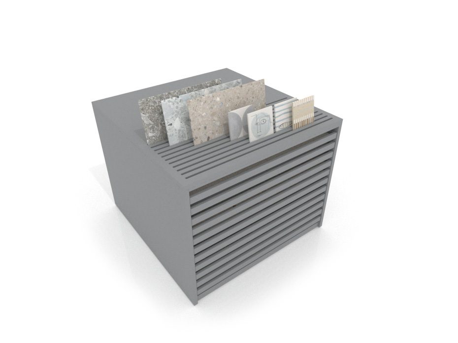 Cajonera para pavimentos Rhin ranurado 120 plata aerea