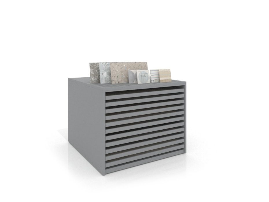 Cajonera para pavimentos Rhin ranurado 120 plata frontal