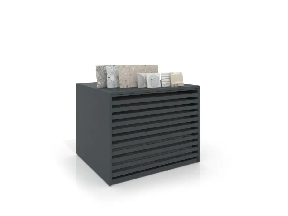 Cajonera para pavimentos Rhin ranurado 122 antracita frontal