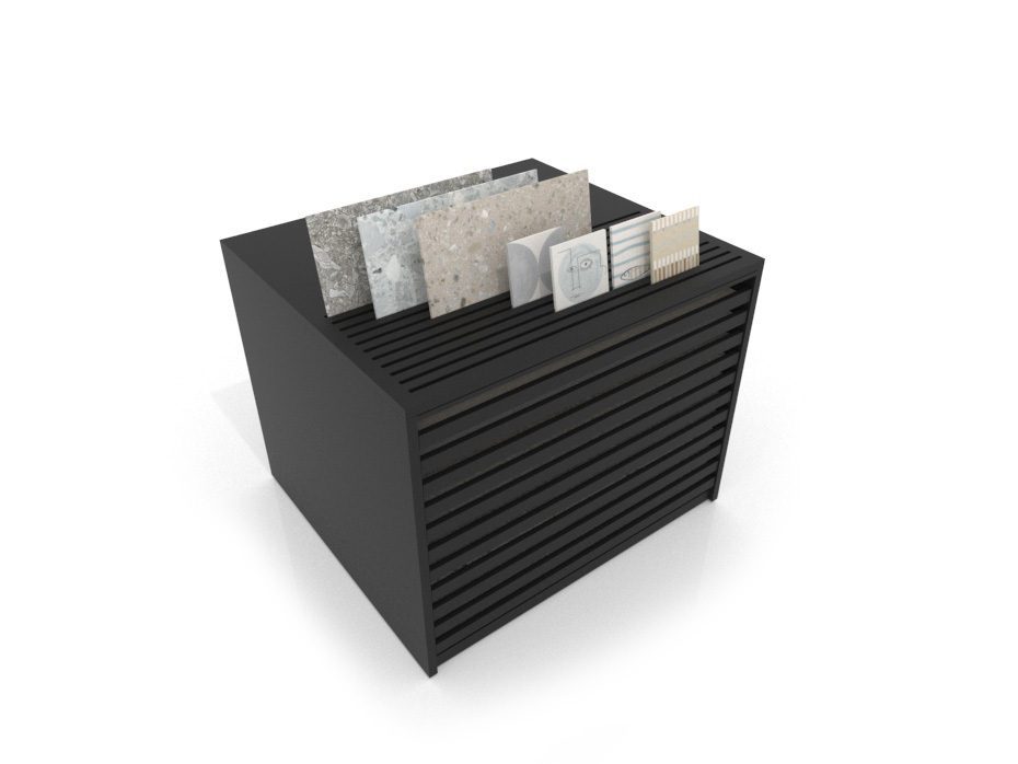 Cajonera para pavimentos Rhin ranurado 122 negro aerea