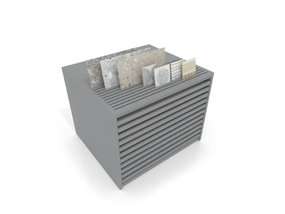 Cajonera para pavimentos Rhin ranurado 122 plata aerea