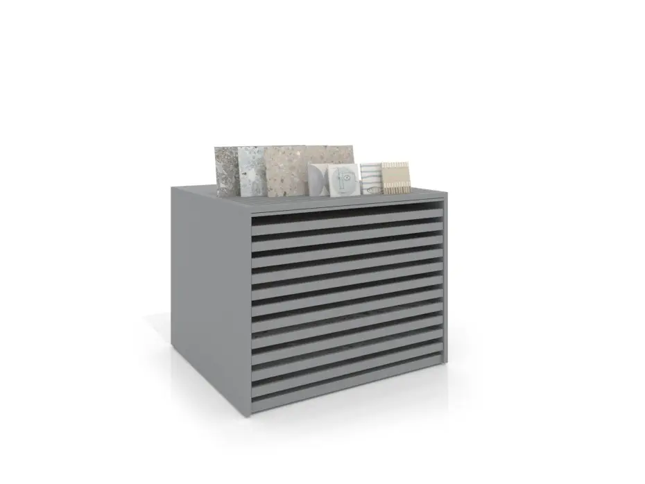 Cajonera para pavimentos Rhin ranurado 122 plata frontal