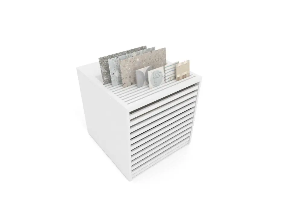 Cajonera para pavimentos Rhin panel 92 ranurado blanco aereo
