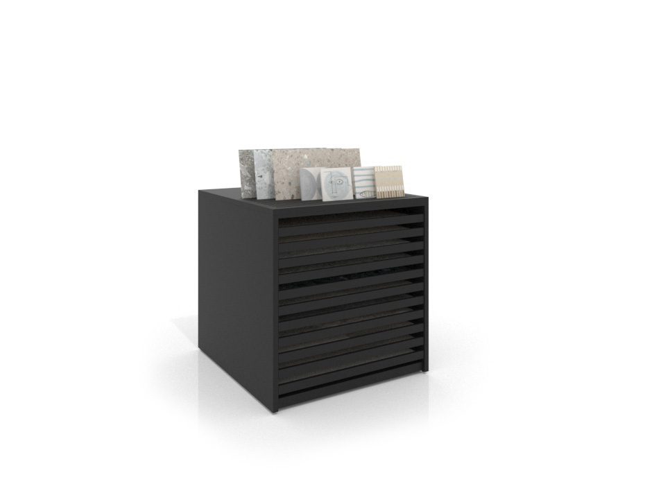 Cajonera para pavimentos Rhin ranurado 92 negro frontal