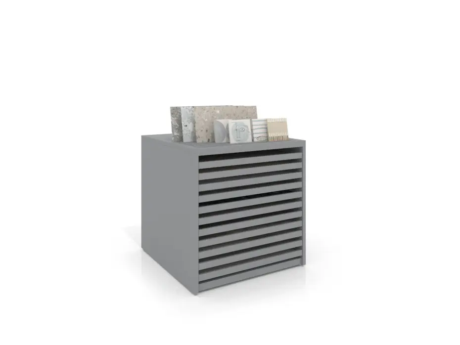 Cajonera para pavimentos Rhin ranurado 92 plata frontal