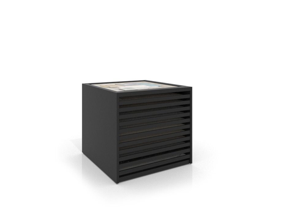 Cajonera para pavimentos Rhin panel 102 negro frontal
