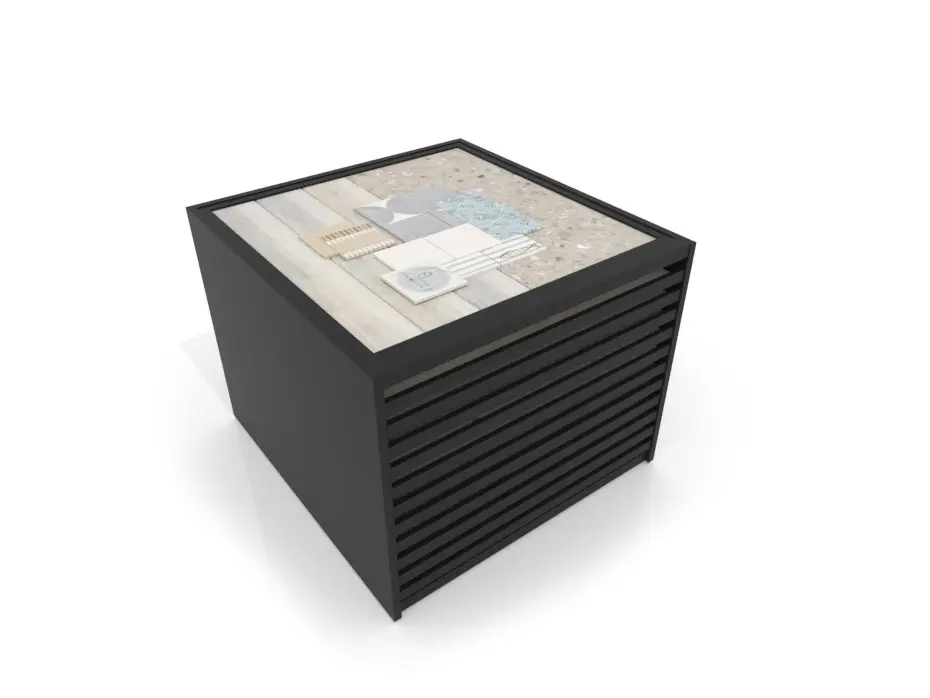 Cajonera para pavimentos Rhin panel 120 negro aerea