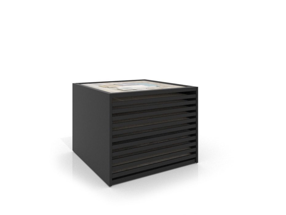 Cajonera para pavimentos Rhin panel 120 negro frontal