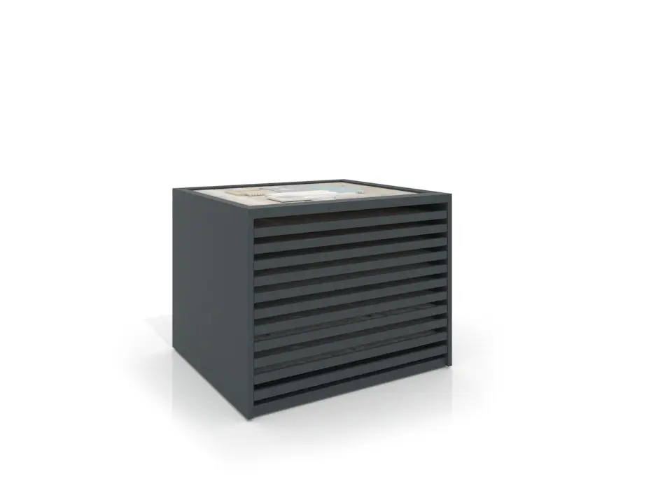 Cajonera para pavimentos Rhin panel 122 antracita frontal