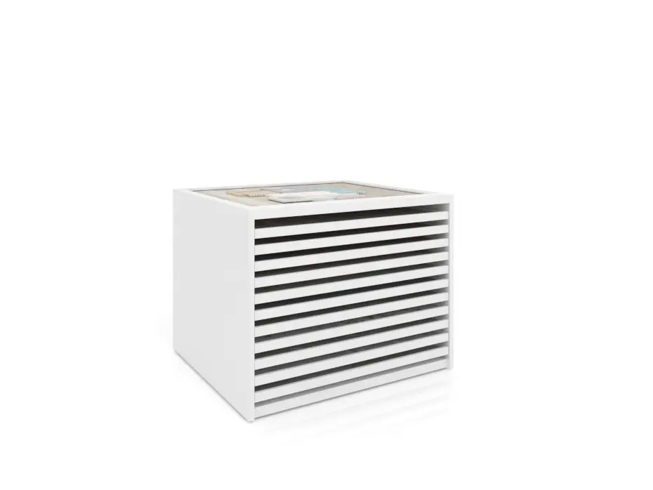 Cajonera para pavimentos Rhin panel 122 blanco frontal