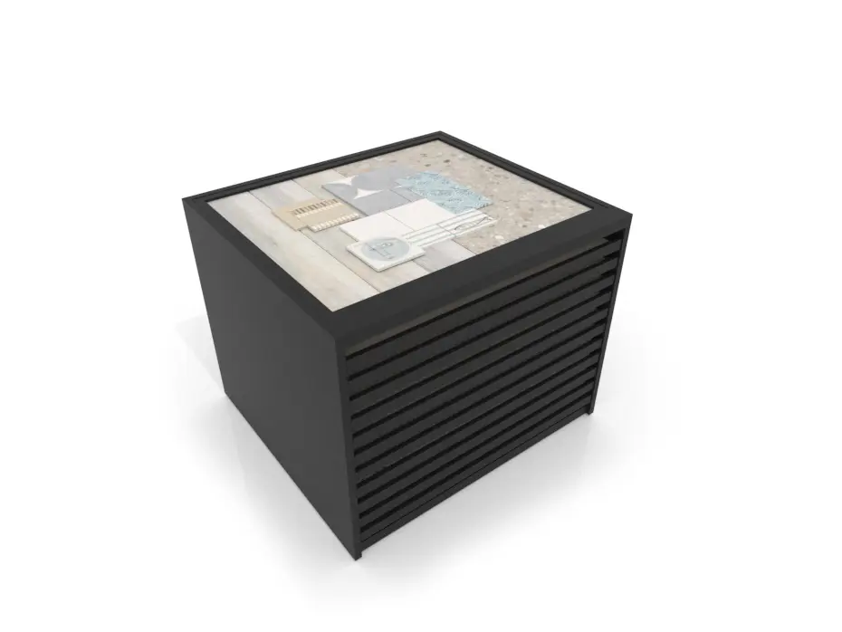 Cajonera para pavimentos Rhin panel 122 negro aerea