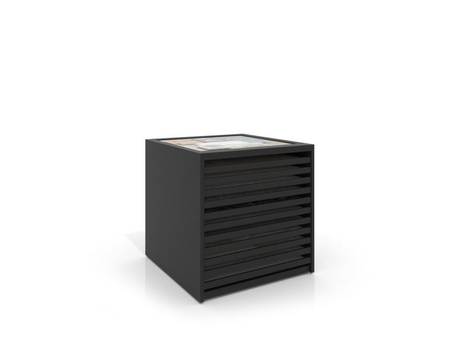 Cajonera para pavimentos Rhin panel 92 negro frontal
