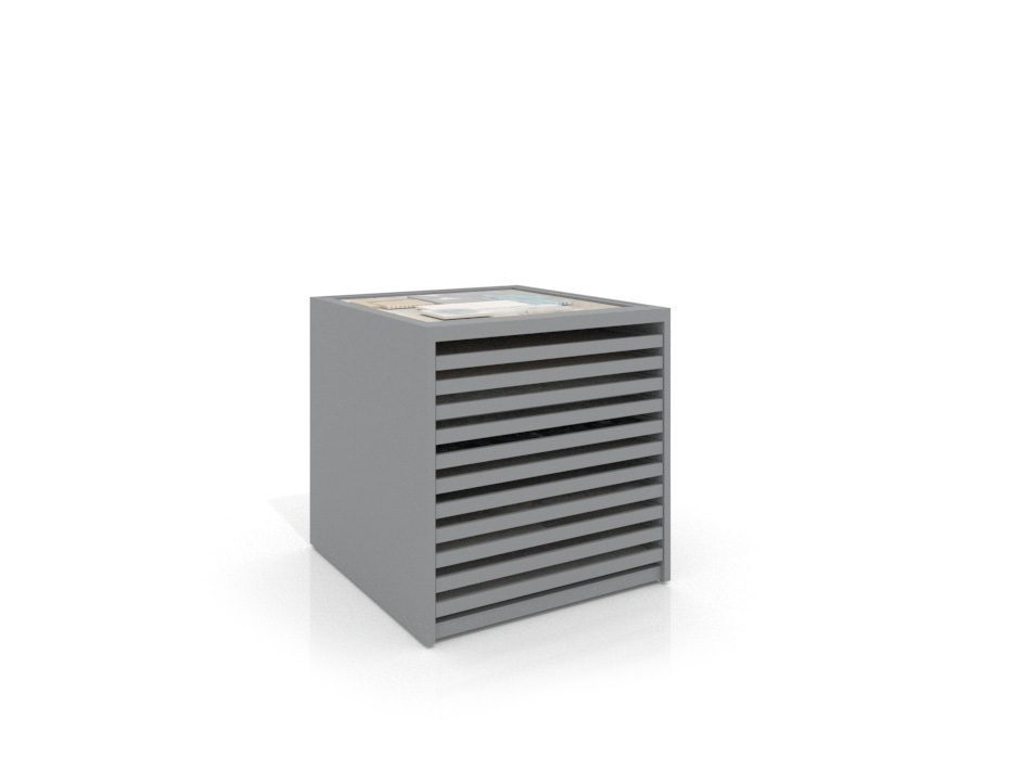 Cajonera para pavimentos Rhin panel 92 plata frontal
