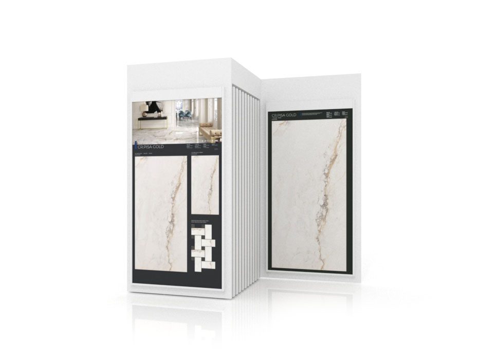 Expositor de azulejos Roma 102 dx blanco frontal