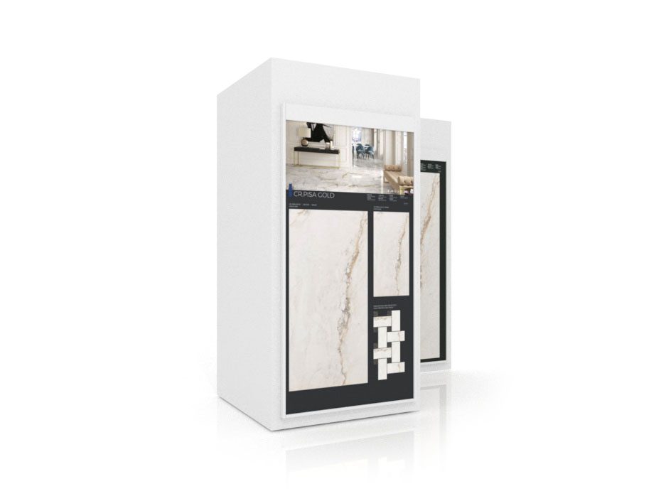 Expositor de azulejos Roma 102 dx blanco lateral