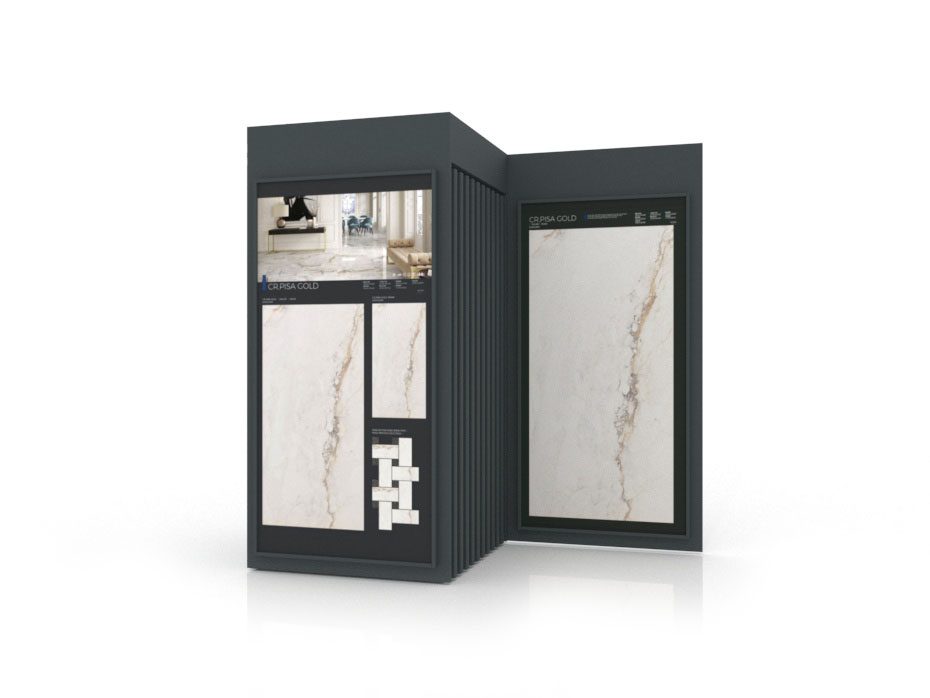 Expositor cerámico Roma abierto frontal