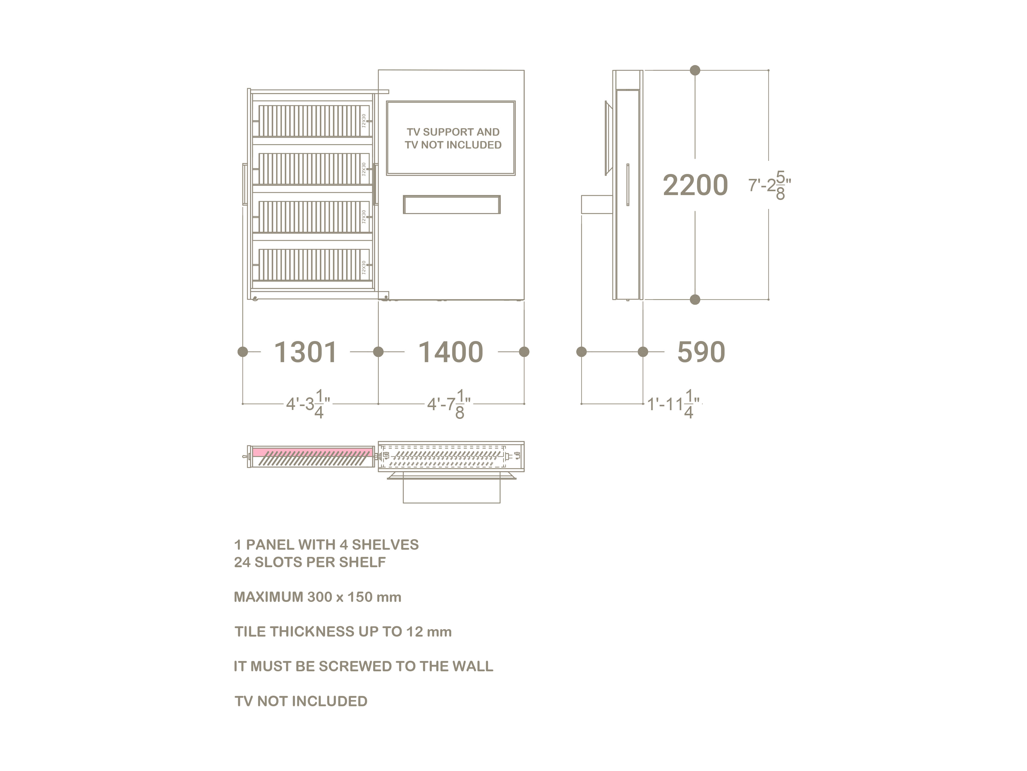 Expositor digitalizado para azulejos Roma muestras sx plano