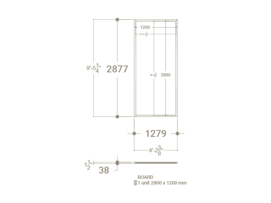 Panel expositor de azulejos Sidney 2800 antracita plano